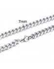 Kubański LINK CHOKER naszyjnik ze stali nierdzewnej dla mężczyzn biżuteria od 3 do 7 MM