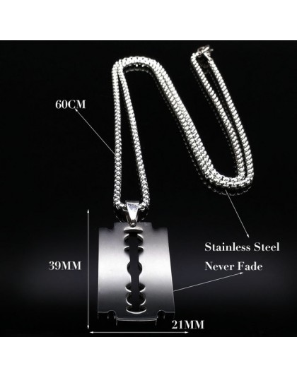 2019 moda ostrze ze stali nierdzewnej naszyjniki mężczyźni biżuteria czarny kolor Gothic naszyjniki biżuteria collier homme N423