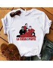 2020 La Casa De Papel kobiety BELLA CIAO Tshirt dom papieru śmieszne lato T Shirt pieniądze Heist kobiety luźna koszulka femme