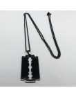 2019 moda ostrze ze stali nierdzewnej naszyjniki mężczyźni biżuteria czarny kolor Gothic naszyjniki biżuteria collier homme N423