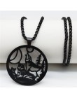 2019 moda ostrze ze stali nierdzewnej naszyjniki mężczyźni biżuteria czarny kolor Gothic naszyjniki biżuteria collier homme N423