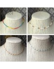 Proste koraliki Strand naszyjnik kobiety ciąg z koralikami krótkie Choker naszyjnik biżuteria Chokers naszyjnik prezent