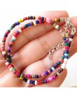 Proste koraliki Strand naszyjnik kobiety ciąg z koralikami krótkie Choker naszyjnik biżuteria Chokers naszyjnik prezent