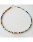Proste koraliki Strand naszyjnik kobiety ciąg z koralikami krótkie Choker naszyjnik biżuteria Chokers naszyjnik prezent