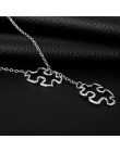 HEYu kreatywny naszyjnik świadomości układanki podwójne Puzzle wisiorek naszyjnik prezenty