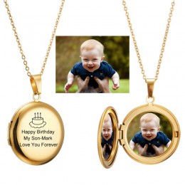 Zdjęcie naszyjnik medalion nazwa własna zdjęcie Valentine Lover prezent matka córka dziecko rodzina Personalizd Chokers naszyjni