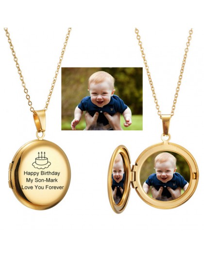 Zdjęcie naszyjnik medalion nazwa własna zdjęcie Valentine Lover prezent matka córka dziecko rodzina Personalizd Chokers naszyjni