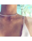 KMVEXO prosta konstrukcja kryształowe koraliki Choker naszyjnik kobiety oświadczenie naszyjnik świecący Rhinestone chocker biżut