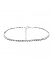 KMVEXO prosta konstrukcja kryształowe koraliki Choker naszyjnik kobiety oświadczenie naszyjnik świecący Rhinestone chocker biżut
