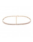 KMVEXO prosta konstrukcja kryształowe koraliki Choker naszyjnik kobiety oświadczenie naszyjnik świecący Rhinestone chocker biżut