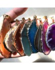 Reiki naturalny onyks agaty wisiorki naszyjnik Chakra Multi kolorowe kawałek nieregularne prawdziwe Agat kryształ kamień kwarcow