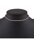 KMVEXO prosta konstrukcja kryształowe koraliki Choker naszyjnik kobiety oświadczenie naszyjnik świecący Rhinestone chocker biżut
