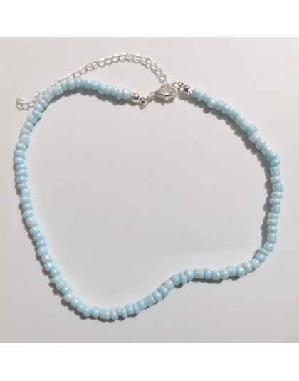 Proste koraliki Strand naszyjnik kobiety ciąg z koralikami krótkie Choker naszyjnik biżuteria Chokers naszyjnik prezent