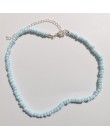 Proste koraliki Strand naszyjnik kobiety ciąg z koralikami krótkie Choker naszyjnik biżuteria Chokers naszyjnik prezent