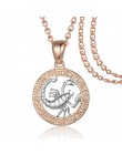 FJ 12 znak zodiaku 585 złoty kolor konstelacji Rose White wisiorki koziorożec/Gemini Twisted naszyjnik łańcuch kobiety mężczyźni