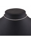 KMVEXO prosta konstrukcja kryształowe koraliki Choker naszyjnik kobiety oświadczenie naszyjnik świecący Rhinestone chocker biżut