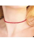 Proste koraliki Strand naszyjnik kobiety ciąg z koralikami krótkie Choker naszyjnik biżuteria Chokers naszyjnik prezent