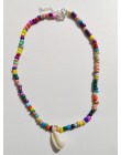 Proste koraliki Strand naszyjnik kobiety ciąg z koralikami krótkie Choker naszyjnik biżuteria Chokers naszyjnik prezent
