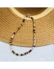 Proste koraliki Strand naszyjnik kobiety ciąg z koralikami krótkie Choker naszyjnik biżuteria Chokers naszyjnik prezent