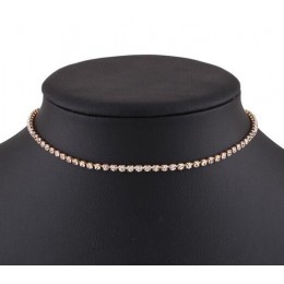 KMVEXO prosta konstrukcja kryształowe koraliki Choker naszyjnik kobiety oświadczenie naszyjnik świecący Rhinestone chocker biżut