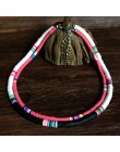 4/6/8mm 20 kolorów glina polimerowa naszyjnik miękka ceramika Choker naszyjnik kolorowe Surfer koraliki kołnierz ręcznie Femme b