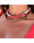 4/6/8mm 20 kolorów glina polimerowa naszyjnik miękka ceramika Choker naszyjnik kolorowe Surfer koraliki kołnierz ręcznie Femme b