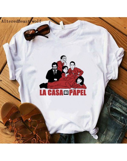 2020 La Casa De Papel kobiety BELLA CIAO Tshirt dom papieru śmieszne lato T Shirt pieniądze Heist kobiety luźna koszulka femme
