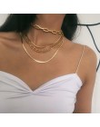 Gothic Punk kubański Choker naszyjnik obroża oświadczenie kobiety mężczyźni wielowarstwowy aluminiowy gruby łańcuch Chunky naszy