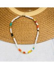 Proste koraliki Strand naszyjnik kobiety ciąg z koralikami krótkie Choker naszyjnik biżuteria Chokers naszyjnik prezent
