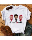 2020 La Casa De Papel kobiety BELLA CIAO Tshirt dom papieru śmieszne lato T Shirt pieniądze Heist kobiety luźna koszulka femme