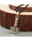 Norse oświadczenie Viking naszyjnik męska Pagan biżuteria wilk topór młot thora Amulet Symbol słowiański Punk Vintage kobiety na