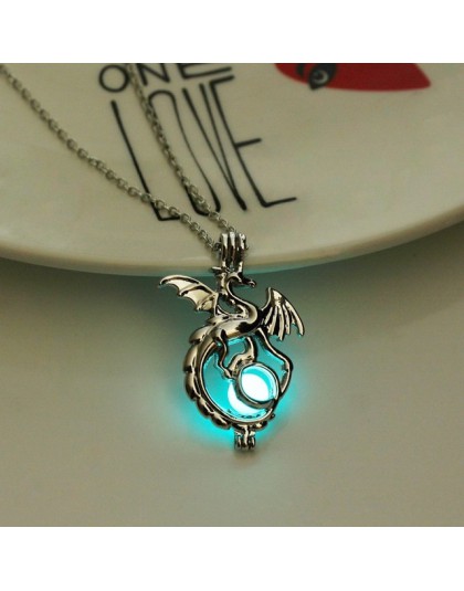 2019 Fashion Dragon świecące naszyjnik z kamienia kobiety Man świecące w ciemności naszyjnik filmy TV Luminous Decoration jewelr