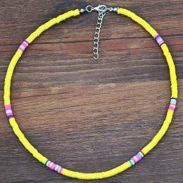 4/6/8mm 20 kolorów glina polimerowa naszyjnik miękka ceramika Choker naszyjnik kolorowe Surfer koraliki kołnierz ręcznie Femme b