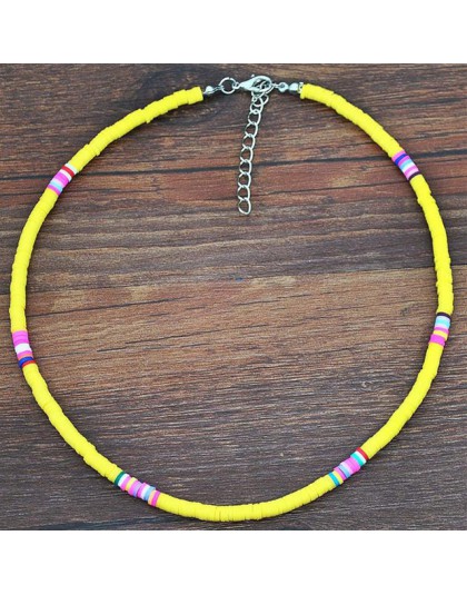 4/6/8mm 20 kolorów glina polimerowa naszyjnik miękka ceramika Choker naszyjnik kolorowe Surfer koraliki kołnierz ręcznie Femme b