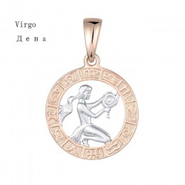 FJ 12 znak zodiaku 585 złoty kolor konstelacji Rose White wisiorki koziorożec/Gemini Twisted naszyjnik łańcuch kobiety mężczyźni