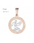 FJ 12 znak zodiaku 585 złoty kolor konstelacji Rose White wisiorki koziorożec/Gemini Twisted naszyjnik łańcuch kobiety mężczyźni