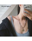 HUANZHI 2019 nowa moneta geometryczna piłka wisiorek wielowarstwowe srebro złoty kolor Metal fajne długi naszyjnik z łańcuszkiem