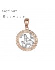 FJ 12 znak zodiaku 585 złoty kolor konstelacji Rose White wisiorki koziorożec/Gemini Twisted naszyjnik łańcuch kobiety mężczyźni
