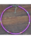 4/6/8mm 20 kolorów glina polimerowa naszyjnik miękka ceramika Choker naszyjnik kolorowe Surfer koraliki kołnierz ręcznie Femme b