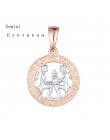 FJ 12 znak zodiaku 585 złoty kolor konstelacji Rose White wisiorki koziorożec/Gemini Twisted naszyjnik łańcuch kobiety mężczyźni