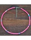 4/6/8mm 20 kolorów glina polimerowa naszyjnik miękka ceramika Choker naszyjnik kolorowe Surfer koraliki kołnierz ręcznie Femme b