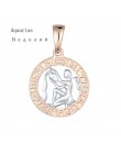 FJ 12 znak zodiaku 585 złoty kolor konstelacji Rose White wisiorki koziorożec/Gemini Twisted naszyjnik łańcuch kobiety mężczyźni