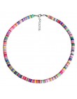 4/6/8mm 20 kolorów glina polimerowa naszyjnik miękka ceramika Choker naszyjnik kolorowe Surfer koraliki kołnierz ręcznie Femme b