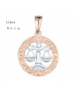 FJ 12 znak zodiaku 585 złoty kolor konstelacji Rose White wisiorki koziorożec/Gemini Twisted naszyjnik łańcuch kobiety mężczyźni
