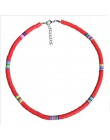 4/6/8mm 20 kolorów glina polimerowa naszyjnik miękka ceramika Choker naszyjnik kolorowe Surfer koraliki kołnierz ręcznie Femme b