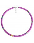 4/6/8mm 20 kolorów glina polimerowa naszyjnik miękka ceramika Choker naszyjnik kolorowe Surfer koraliki kołnierz ręcznie Femme b