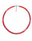 4/6/8mm 20 kolorów glina polimerowa naszyjnik miękka ceramika Choker naszyjnik kolorowe Surfer koraliki kołnierz ręcznie Femme b