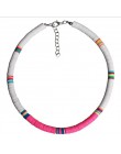 4/6/8mm 20 kolorów glina polimerowa naszyjnik miękka ceramika Choker naszyjnik kolorowe Surfer koraliki kołnierz ręcznie Femme b