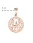 FJ 12 znak zodiaku 585 złoty kolor konstelacji Rose White wisiorki koziorożec/Gemini Twisted naszyjnik łańcuch kobiety mężczyźni