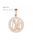 FJ 12 znak zodiaku 585 złoty kolor konstelacji Rose White wisiorki koziorożec/Gemini Twisted naszyjnik łańcuch kobiety mężczyźni